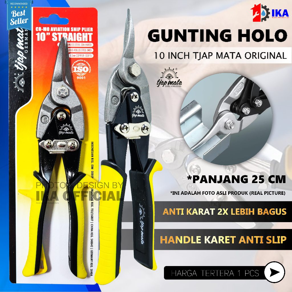 Gunting Hollow Tjap Mata / Gunting Holo cap mata / Baja ringan 10" CAP MATA GUNTING SENG BAJA RINGAN