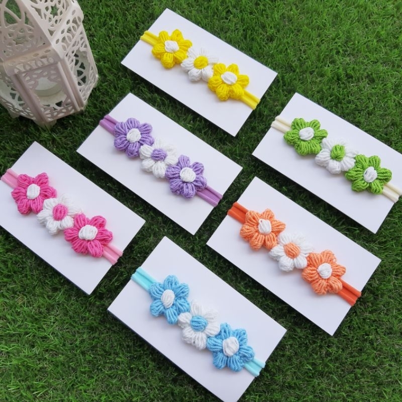 Bando bayi bunga rajut