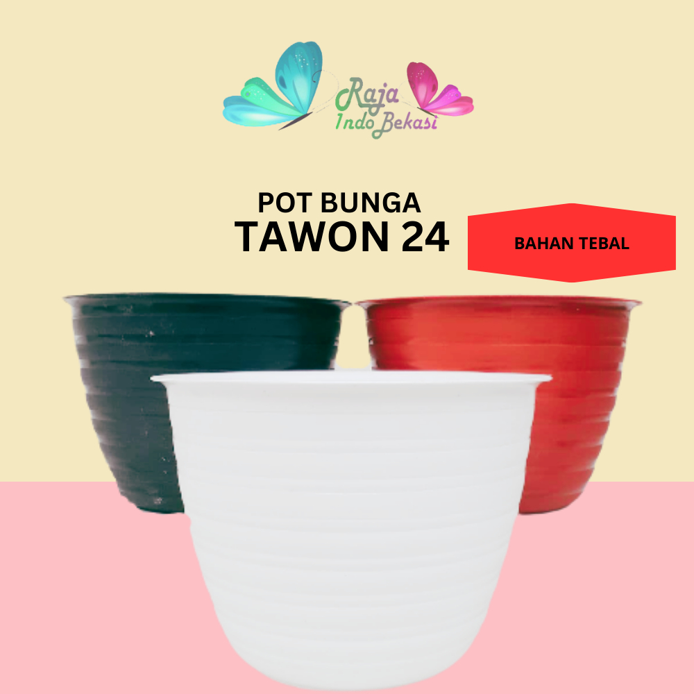 Pot Jm Ruby TAWON 30 Putih Merah Bata Coklat Hitam Hijau 30 CM Motif MADU Pot Bunga Murah Plastik Mi