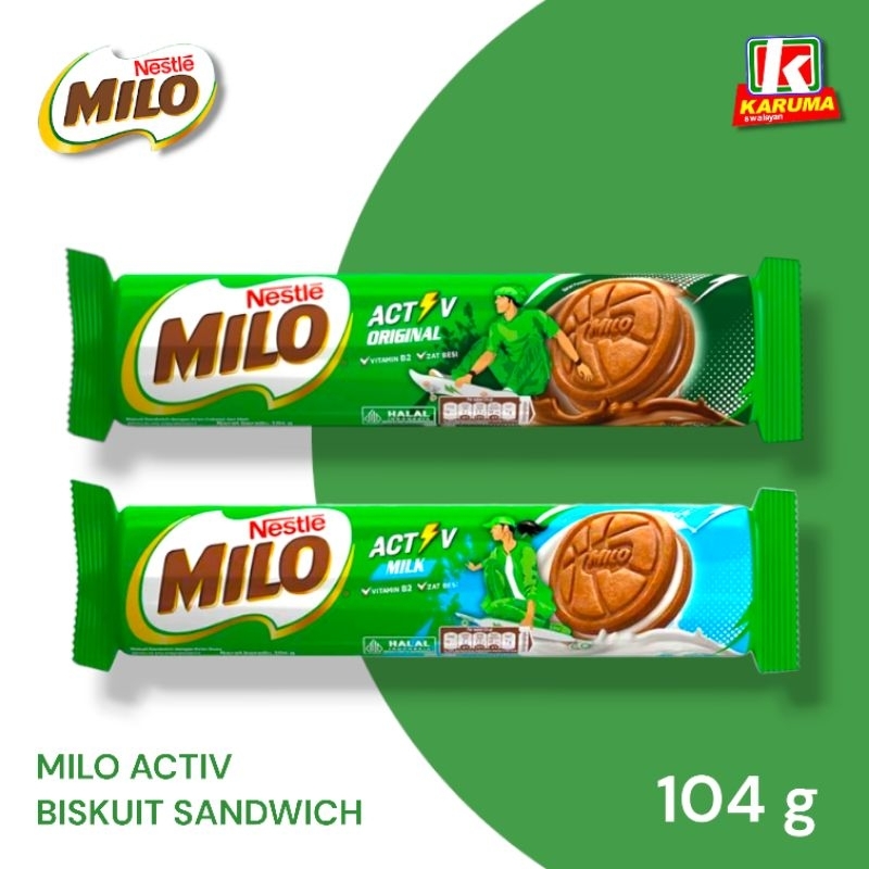 

Milo Sandwich Biscuit 104g Rasa Original & Milk | Biskuit Sandwich