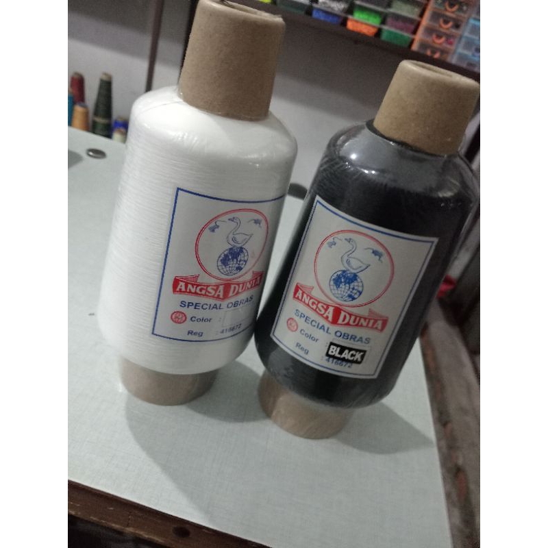 benang obras polyester angsa dunia/benang obras besar