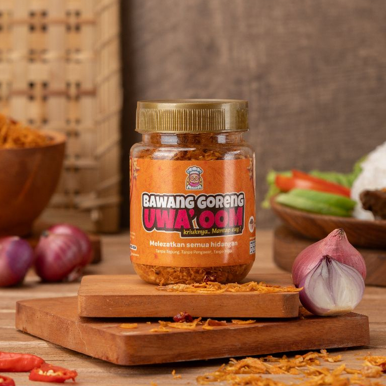 

Bawang Goreng Premium Uwa' Oom Rasa Teri Pedas Tanpa Tepung dan MSG