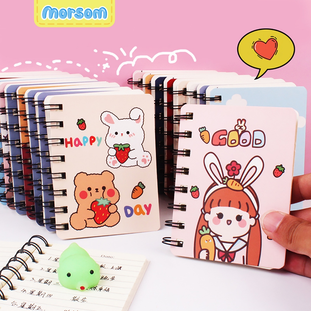 

MORSOM - Buku Tulis Saku Kecil Catatan Notebook A7 Motif Karakter Lucu Hadiah Souvenir Unik