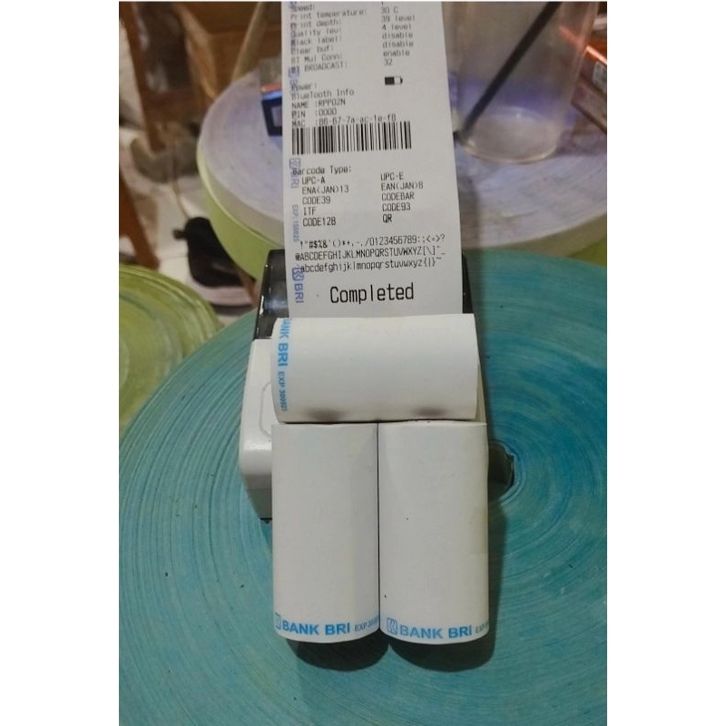 

kertas kasir thermal murah logo BRI ukuran 57x30mm/58x30mm struk kasir printer mini bluetooth 58mm