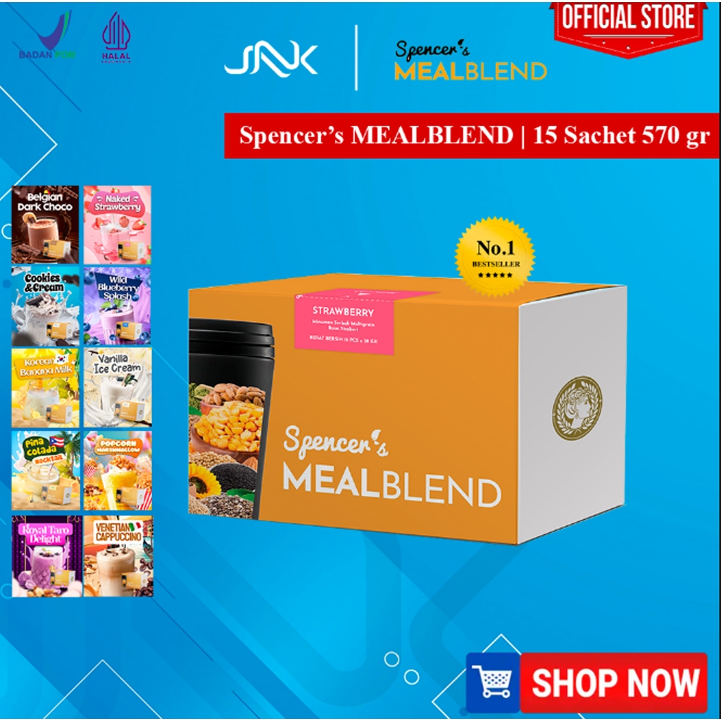 

SPENCER'S MEAL BLEND 15 SACHET | Complete Nutrition Meal Sereal Oat Solusi Langsing Diet Sehat Alami