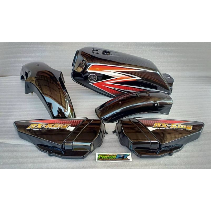 Paket Fullset Body Yamaha RX KING New 2003 Striping Custom Merah Putih