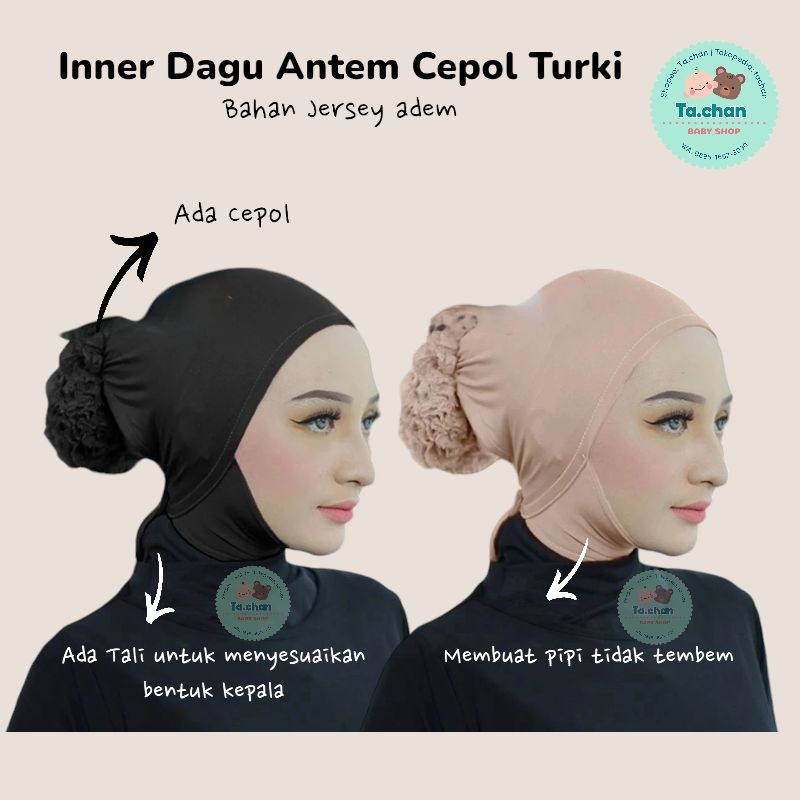 Ciput Dagu Antem Cepol Turki / Ciput Turki antem dagu / Daleman jilbab cepol turki / dalaman jilbab 