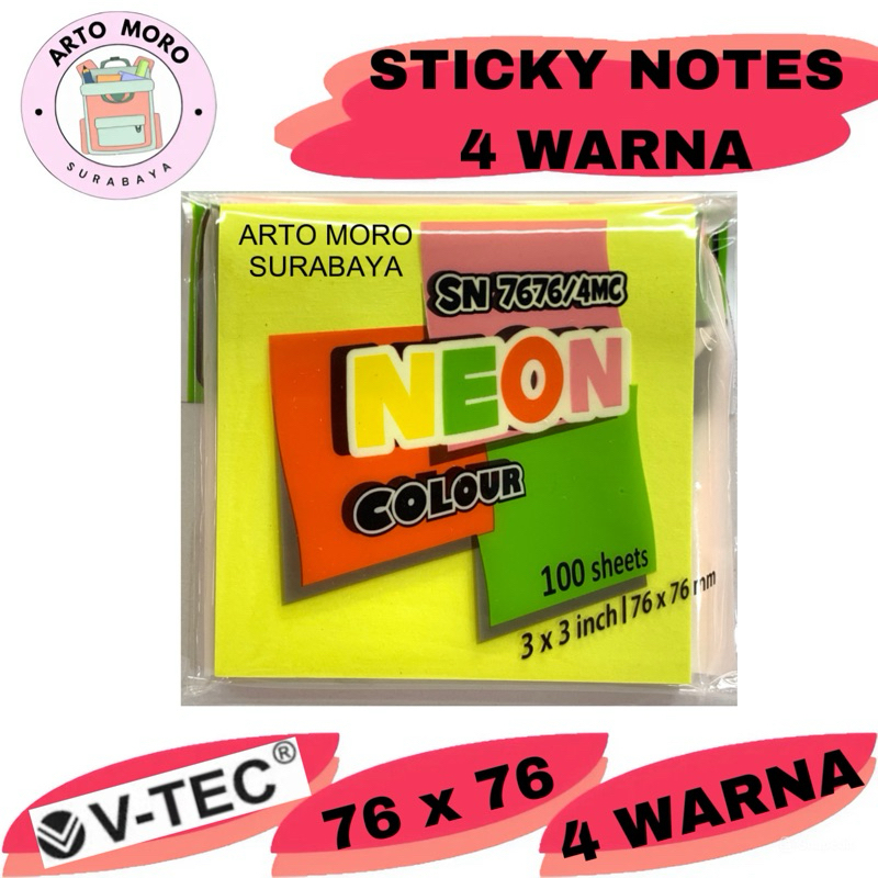 

STICKY NOTES 4 WARNA PERSEGI 76x76 READY STOCK SURABAYA