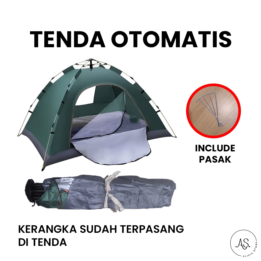 Baru Tenda Camping Lipat 3-5 Orang Manual/Otomatis Hy-8215 Shopee