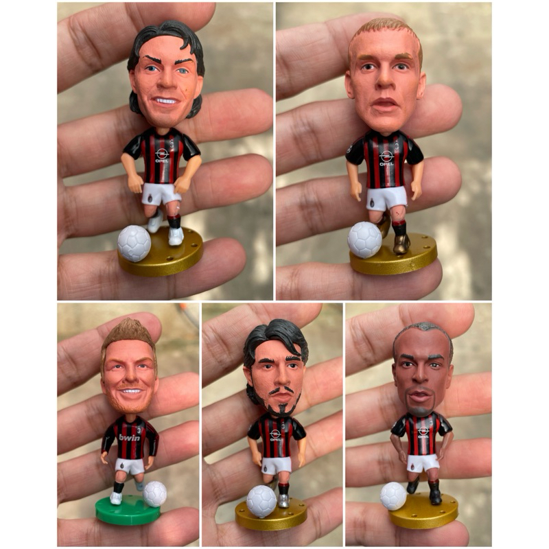 Figure Miniatur Pemain Bola Milan Maldini Nesta Inzaghi Kaka Ronaldinho Beckham Pirlo Shevchenko Gat