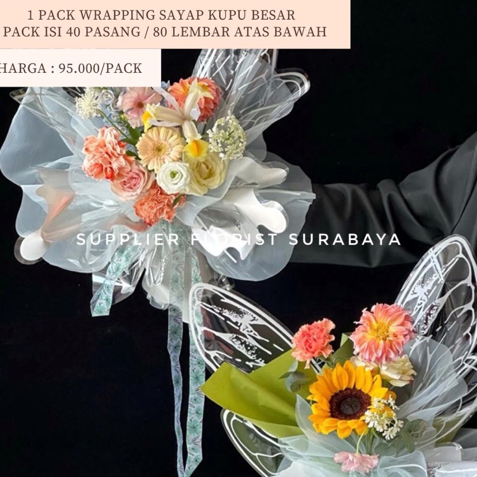 

Pusat Hemat 1 PACK ISI 4 SET 8 LEMBAR WRAP SAYAP KUPU BENING TRANSPARAN BESAR PLASTIK WRAPPING KUPU SAYAP BESAR PLASTIC BUTTERFLY KOREAN WRAPPING PAPER MARIPOSA KERTAS BUKET BUNGA DIY FLORIST KEKINIAN KUPU KUPU FLYING BOUQUET PAPER ESTETIK PEMB