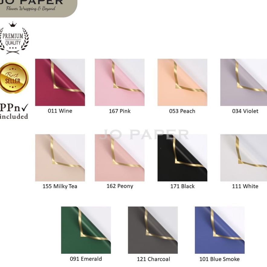 

Obral Puas 5 LEMBAR Flower Wrapping Paper Varian List Gold Solid Emas Kertas Buket Bunga Florist Kertas Kado