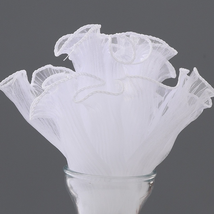 

Ready Hemat 28 cm x 9 cm Renda Gelombang Transparant Kain Chiffon Curly Wave Ruffle Lace Mesh Satin Wavy Wrapping Pembungkus Korean Mermaid Tail Korea Mes Mess Bungkus Bunga Rufle Kriwil Wraping Melar Kue Cake Hias Hiasan Buket Bucket Curl Keriting L