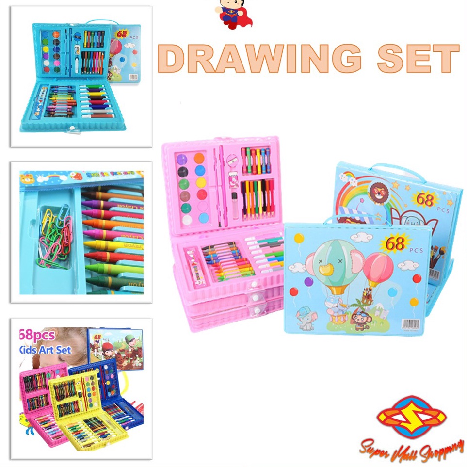 

Hadir Terjamin SMS Drawing Set 68Pcs Oil Pastel Crayon 68 IN 1 Set Krayon Mewarnai dan Melukis Lengkap dengan Cat Air Alat Mewarnai Anak Anak Bentuk Koper
