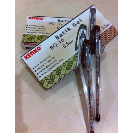 

In Stock Pulpen Gel Batik Kenko BG16 LUSIN