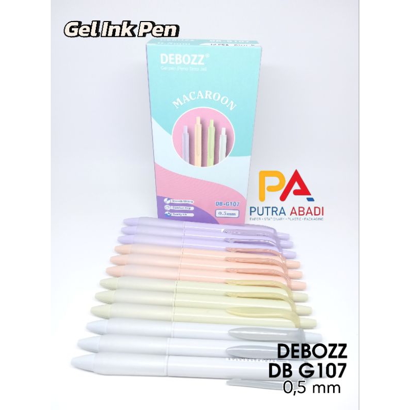 

12 Pcs Gel Ink Pen Debozz 0,5mm Macaroon Pastel Aesthetic DB G107