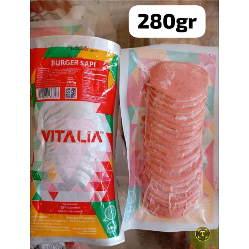 

Vitalita Burger daging Sapi 280gr isi 20pcs Frozen Food