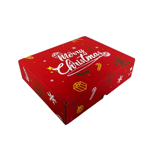 

5 Pcs Box Natal Kardus Kemasan Parcel Hampers Merry Christmas Merah Ukuran 30x25x8 cm