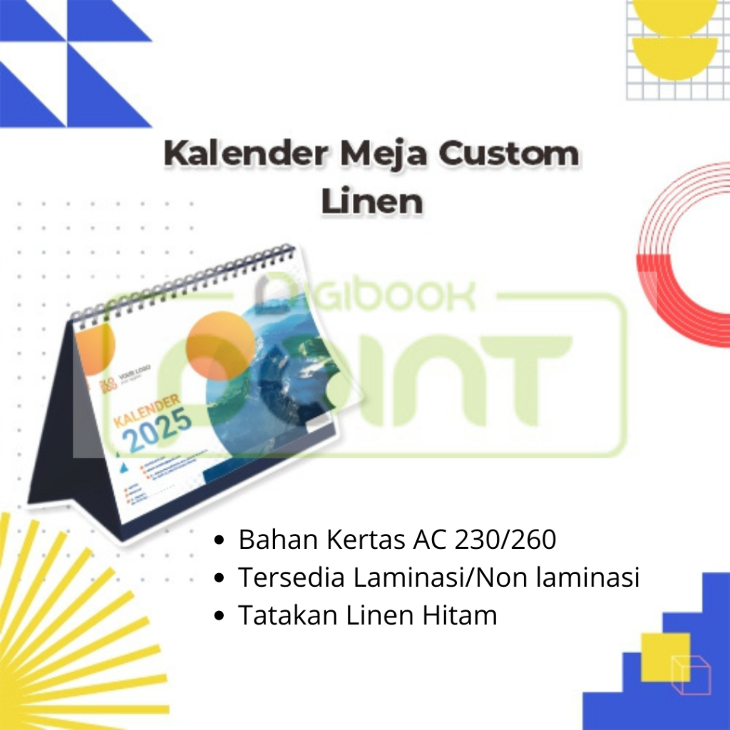 

Kalender Meja 2025 - Tatakan Linen - 9 Lembar 1 Muka