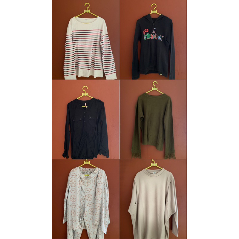 outer hem uniqlo vintage outer pantai kemeja vintage