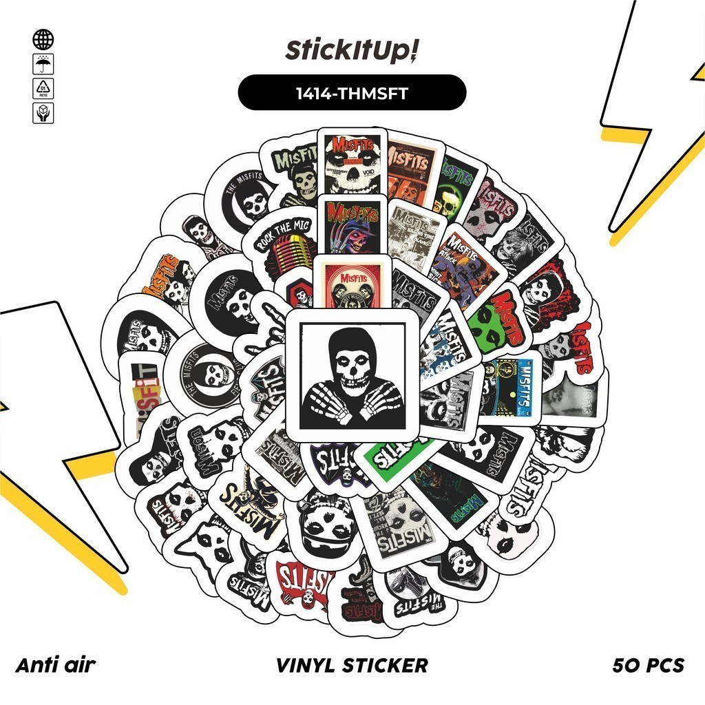 

COD✨ 100 Pcs Stiker The Misfits Lucu Anti Air Untuk Dekorasi Notebook Sepeda Skateboard Handphone DIY