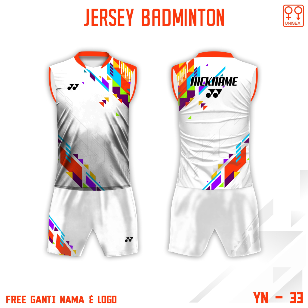 Setelan Jersey kaos badminton singlet baju olahraga bulutangkis yonex
