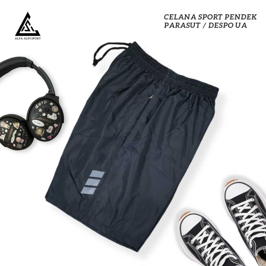 Celana Pendek Olahraga Parasut Anti Air Logo NK, UA / Celana Parasut Sport / Celana Pendek Pria untu