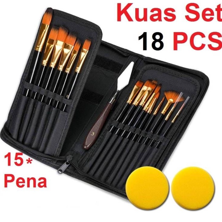 

KODE Y82T Art Brush Set Kuas Lukis BRS12 SET Kuas Alat Lukis Set Lengkap Mixing Knife Murah Berkualitas