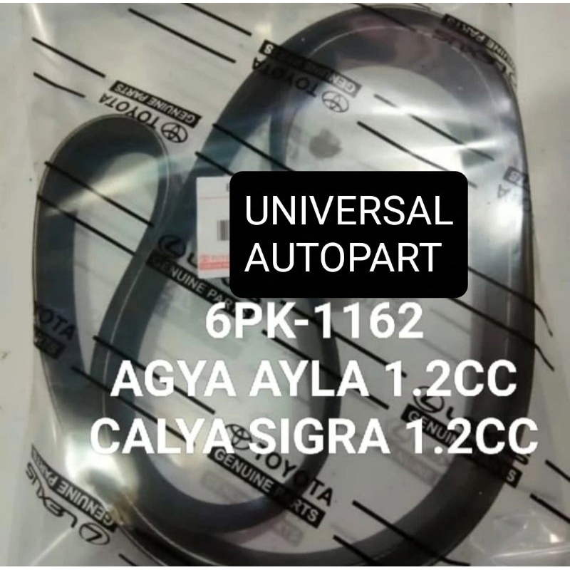 Fan belt Van belt Tali Kipas 6PK1162 Agya Ayla Calya Sigra 1.2 1200cc 6PK-1162
