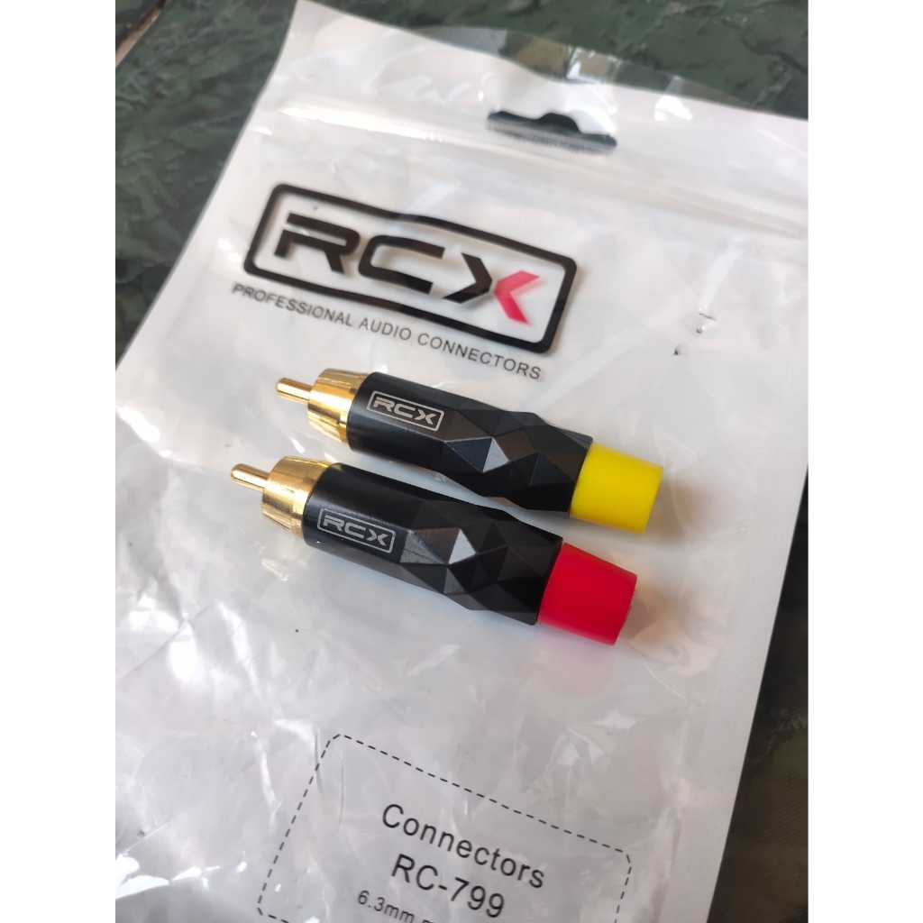 Jack RCA RCX Jeck Jek Audio RCA Male RCX  Pin Kuningan 1 Set 2pcs