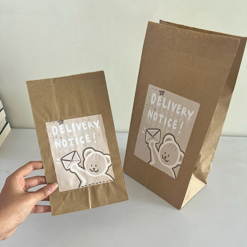 

Packaging Aesthetic Lucu Brown Bear - Package Bungkus Kado Paket Amplop vintage Paper bag standing craft lucu gemas