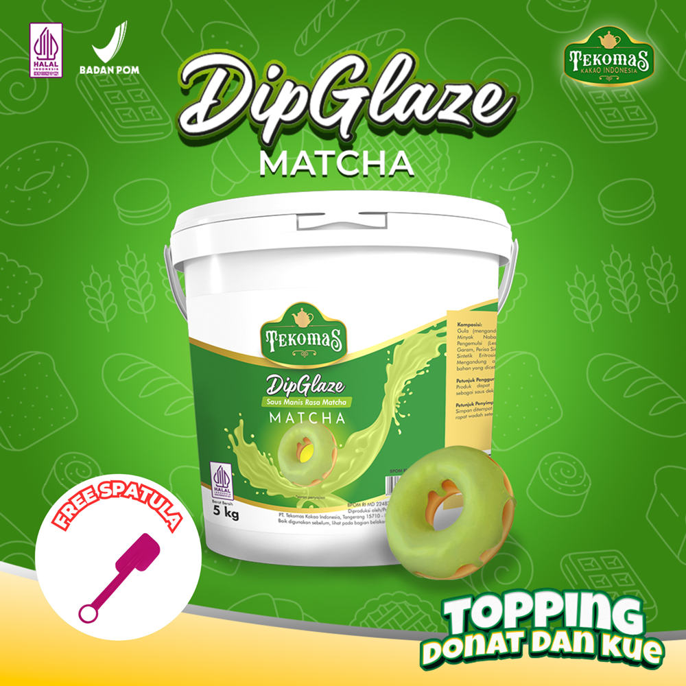 

TEKOMAS - Dip Glaze Rasa Matcha/Green Tea 5 Kg (FREE SPATULA) Topping Donut Lumer Bahan Kue Donat