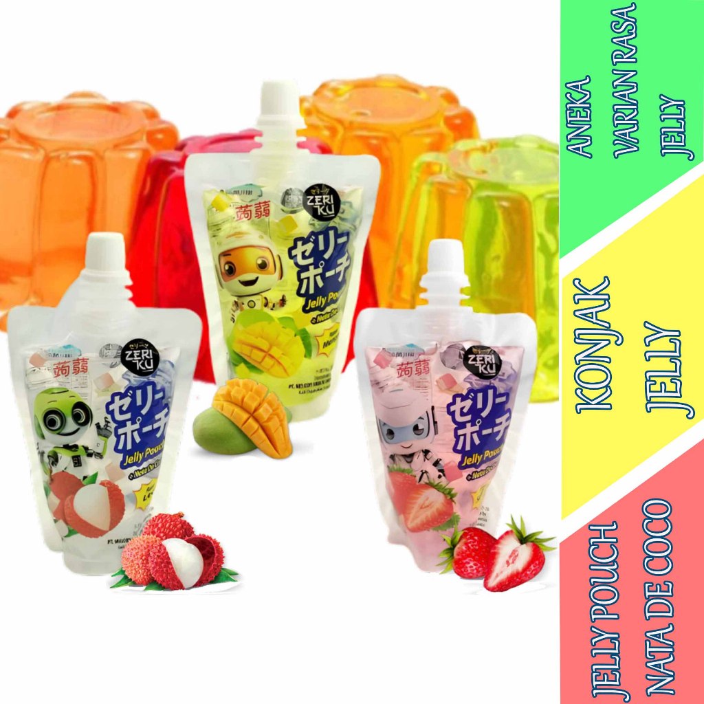 

Aneka Varian Rasa Jelly - Konjak Jelly - Jelly Pouch Nata De Coco - 60ml Isi 20pcs