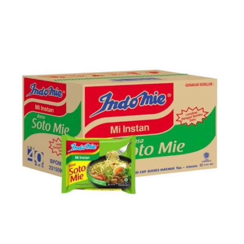 

Indomie kuah Soto 1 Dus / karton isi 40 Pcs Mie Instan