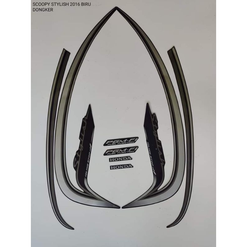 striping sticker lis decal standar ori honda scoopy stylish 2016