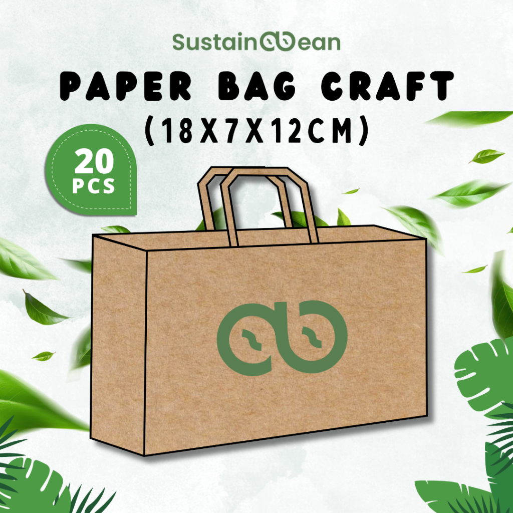 

Paper Bag Sustainabean Standar | Kertas Kraft | Ukuran 18x7x12cm | Isi 20 pcs