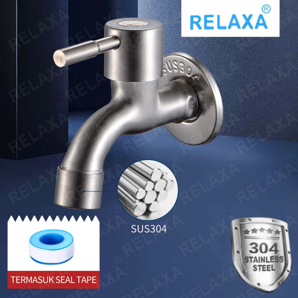 Keran Kran Air Single Wall Tembok Kamar Mandi Stainless Kran Tembok Air Bak Mandi Kran Bathroom