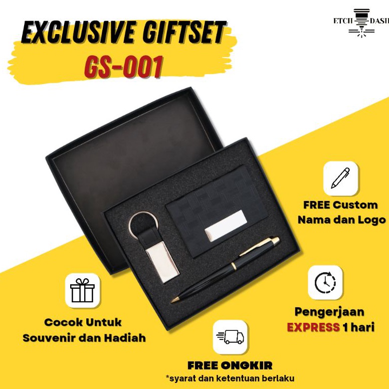 

KODE W22D Gift Set Souvenir Giftset 3 in 1 Gift Set Souvenir Pulpen Gantungan Kunci Card Holder Exclusive Giftset GS1