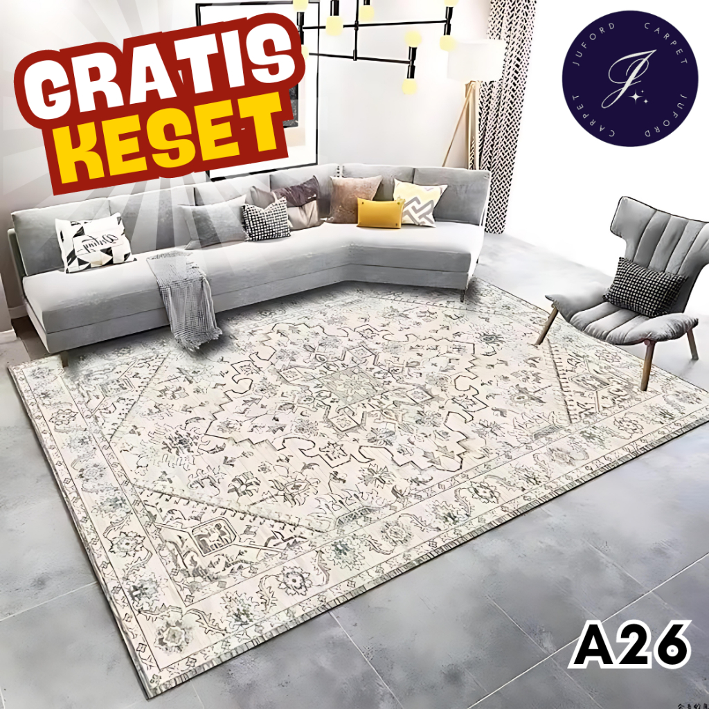 Karpet Lantai Aesthetic Motif Turki 100x150cm Premium Lembut Halus Kecil Ruang Tamu | Juford Carpet