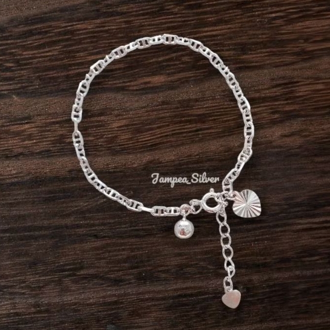 Gelang Wanita Perak Asli 925 Gelang Lonceng Dewasa