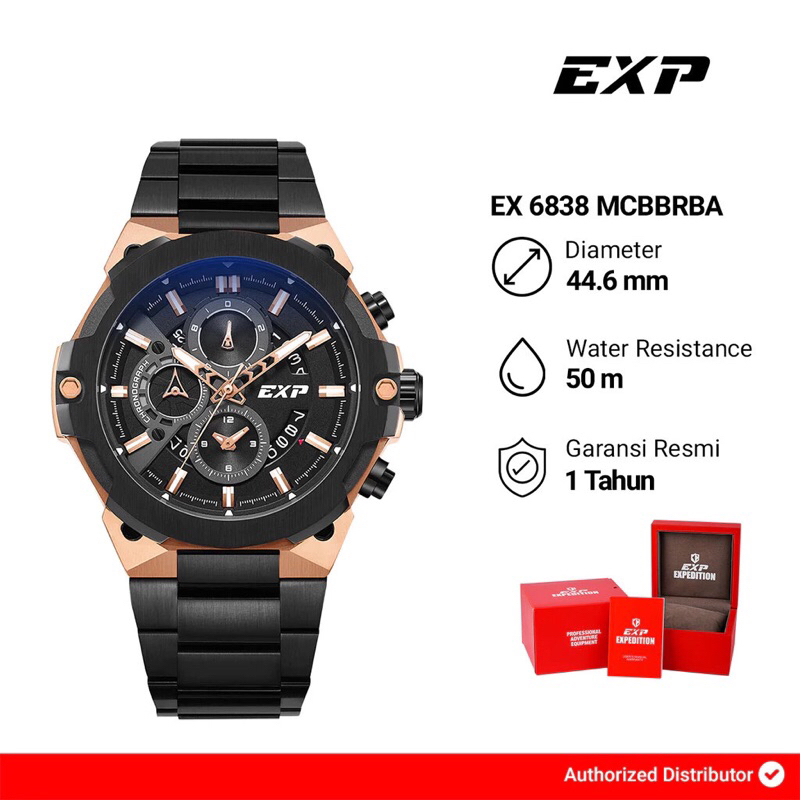 Jam Tangan Expedition Pria Original 6838 Sport Chronograph