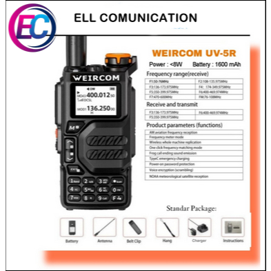 JUAL HT WEIRCOM UV5R MULTIBAND ORIGINAL HT WEIRCOM UV 5R UV-5R 6BAND MURAH
