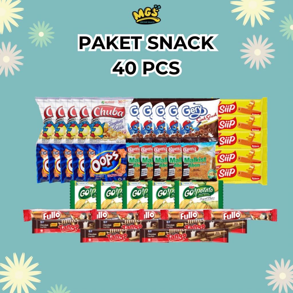 

paket jajan snack isi 40 pcs murah