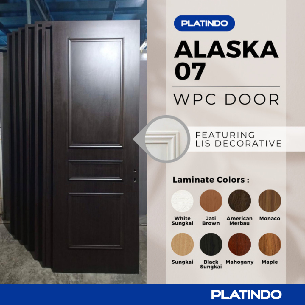 Pintu Kamar WPC Alaska 07 Platindo (Custom Ukuran)