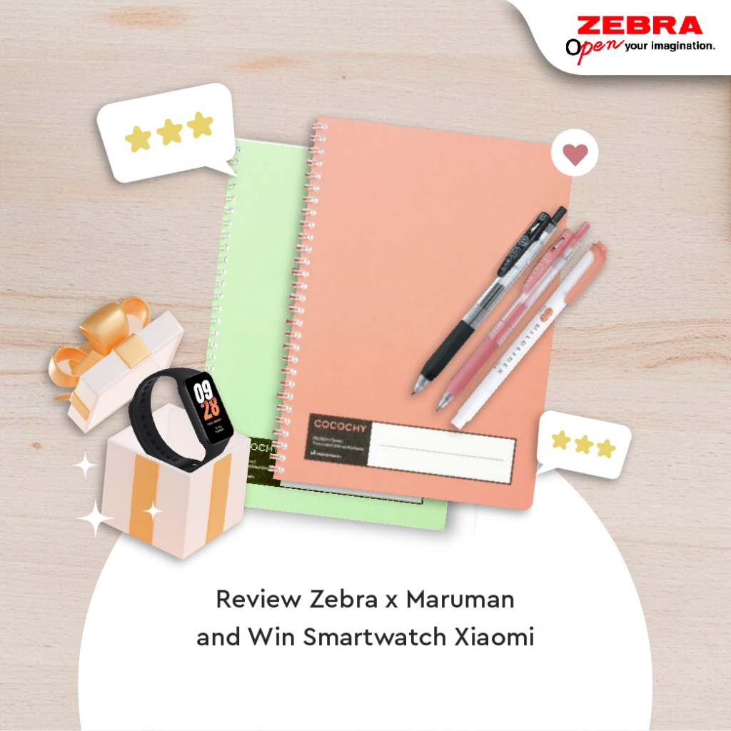 

ZEBRA Sarasa Clip X Maruman Pulpen Gel 0.5mm dan Notebook Set Uk B5 Gel Pen