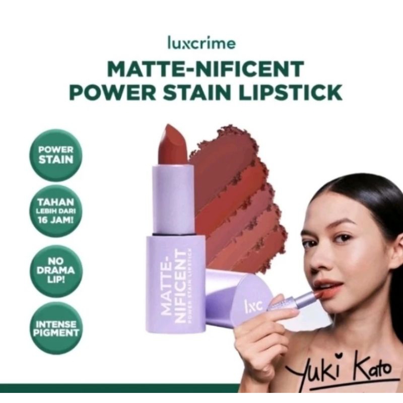 luxcrime matte nificent power stain lipstik/ luxcrime matte lipstick