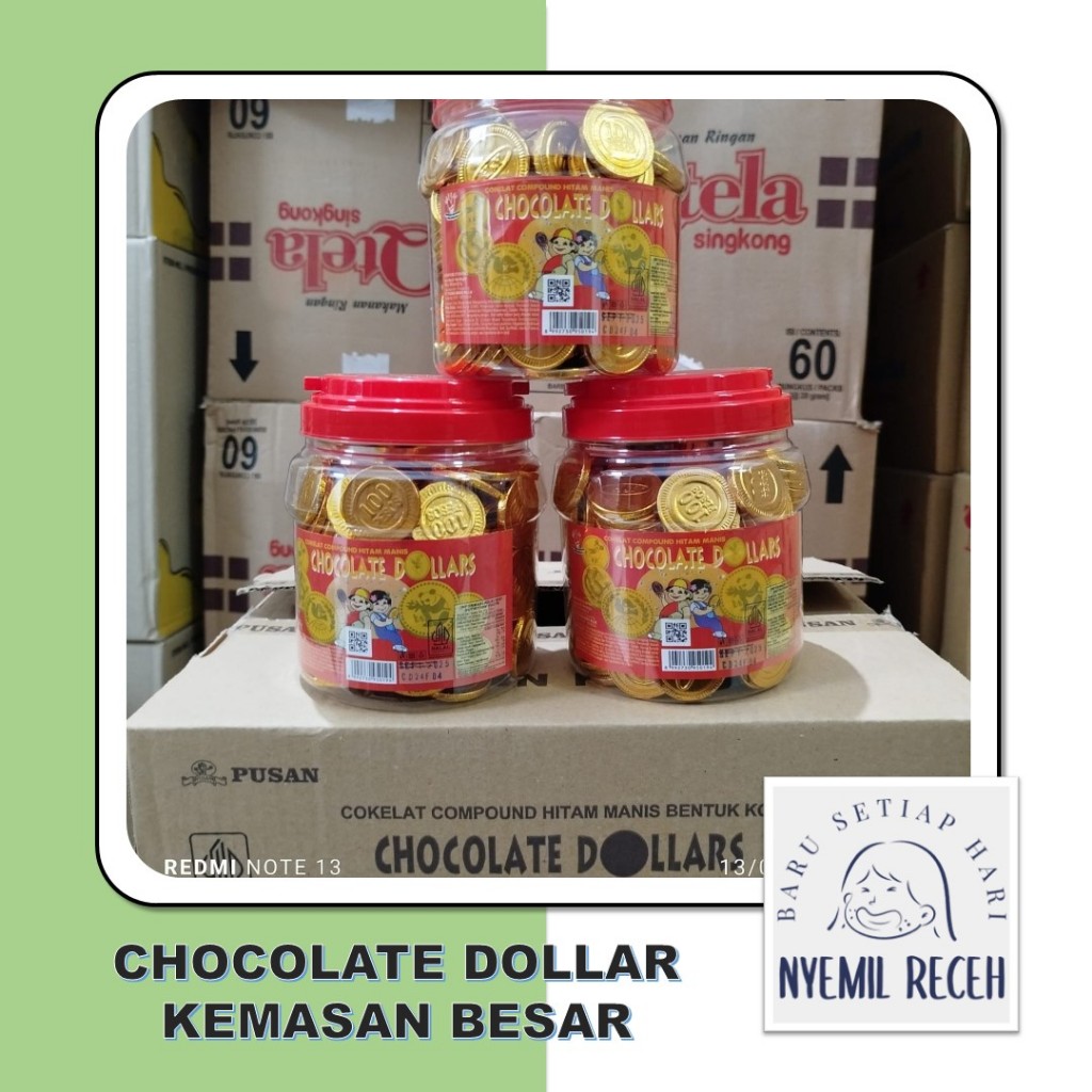 

Chocolate Dollar Kemasan Besar Isi 200 Keping x 3gr