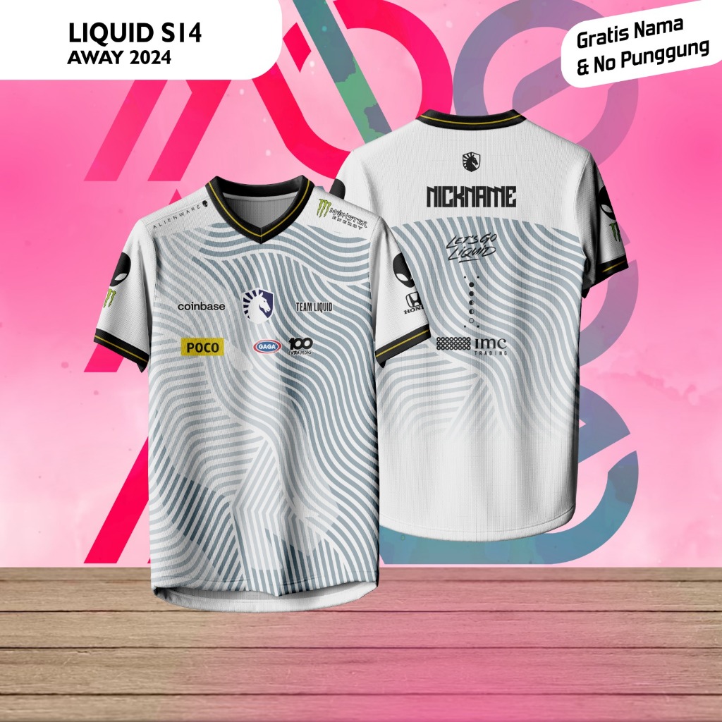 Baju Jersey E-Sport LIQUID MPL Season 14 Putih 24/25 Terbaru Replika Supporter