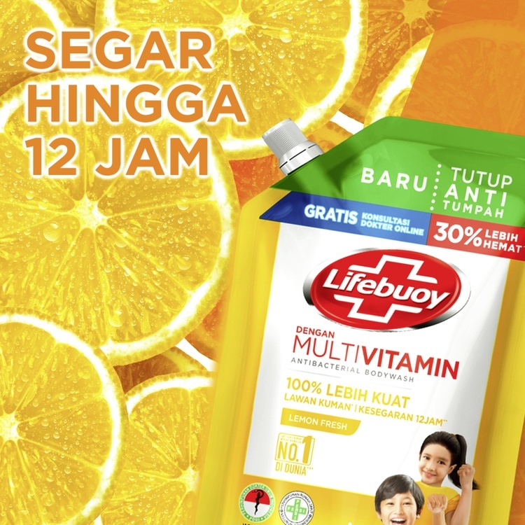 Lifebuoy Sabun Mandi Cair Lemon Fresh 900/850/825 ml Ml Murah - Body Soap Anti Bakteri