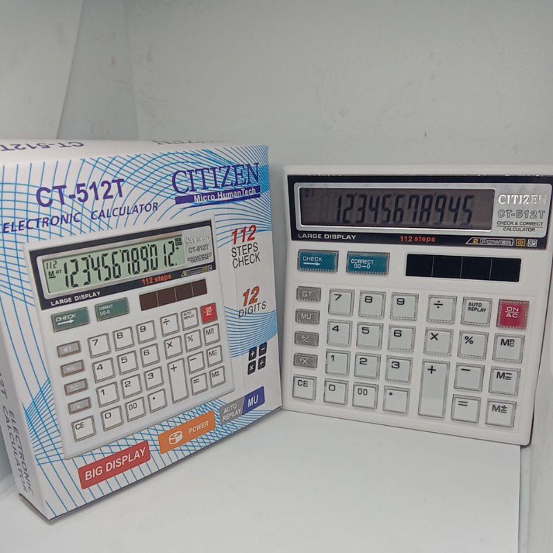 

Calculator Citizen (CT-512T) 12Digit Warna Putih